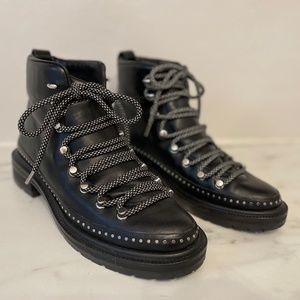Rag & Bone COMPASS II Ankle Black Combat Hiking Boots Shoes Sz 40